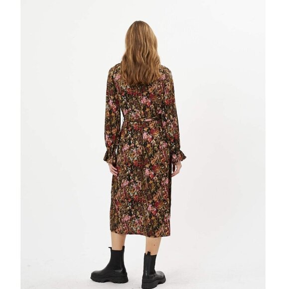 Minimum Chalotthea Women Abstract Floral Print Long Sleeve Maxi Dress Si… - Picture 2 of 14